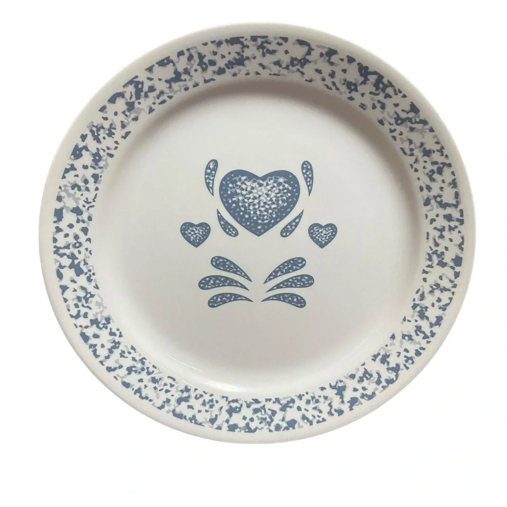 Vintage Corelle Blue Hearts 10”Dinner Plate Tableware Made in USA